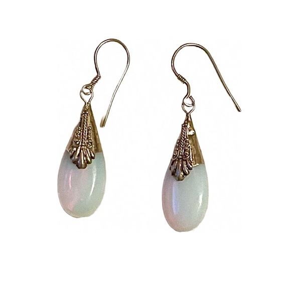 SOLD OPALITE SS antique style earrings - Picture 4 of 4